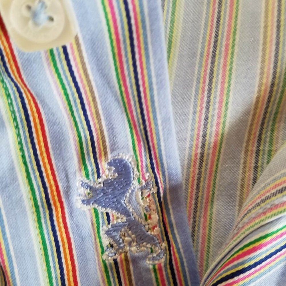 Luxury Men's Bugatchi  Striped Button Down Dress Shirt Size XXL - Picture 6 of 11